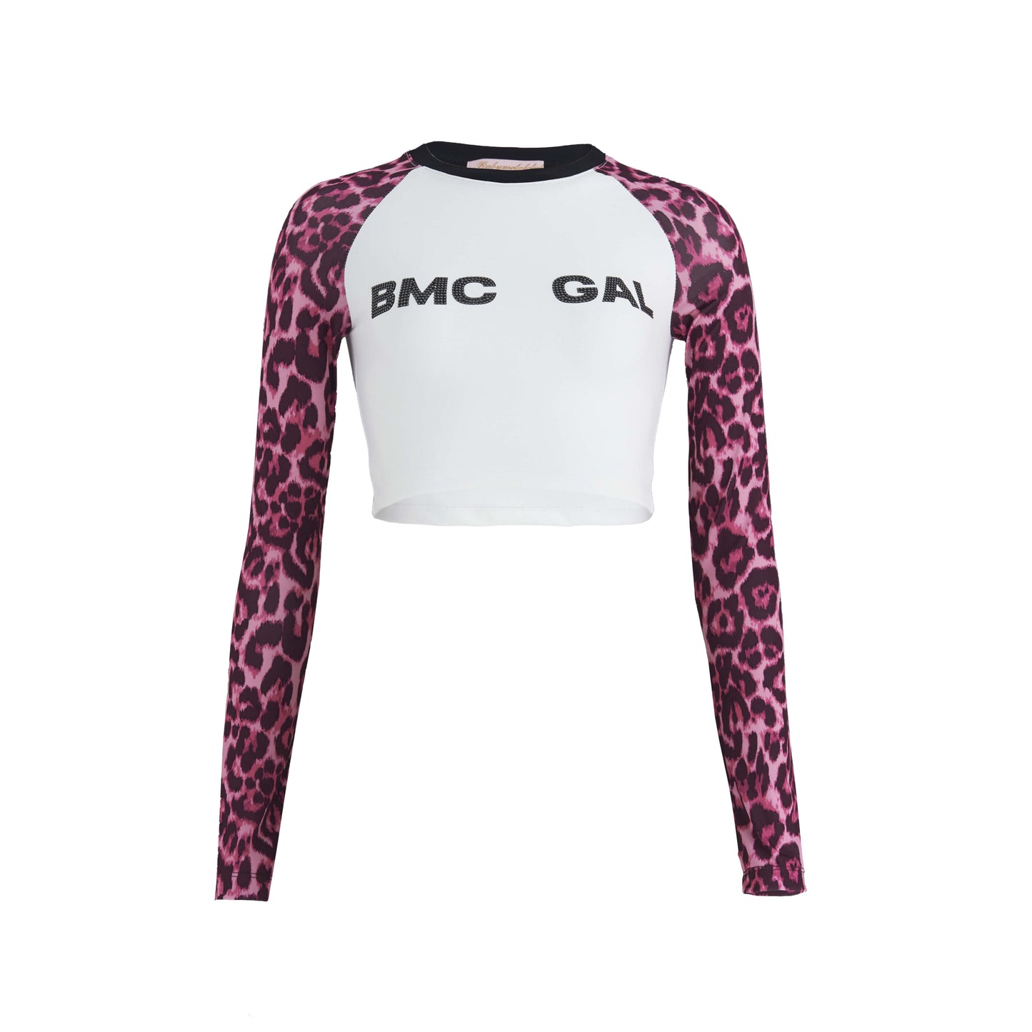 Pink leopard raglan t