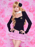Charmy collar top (black)