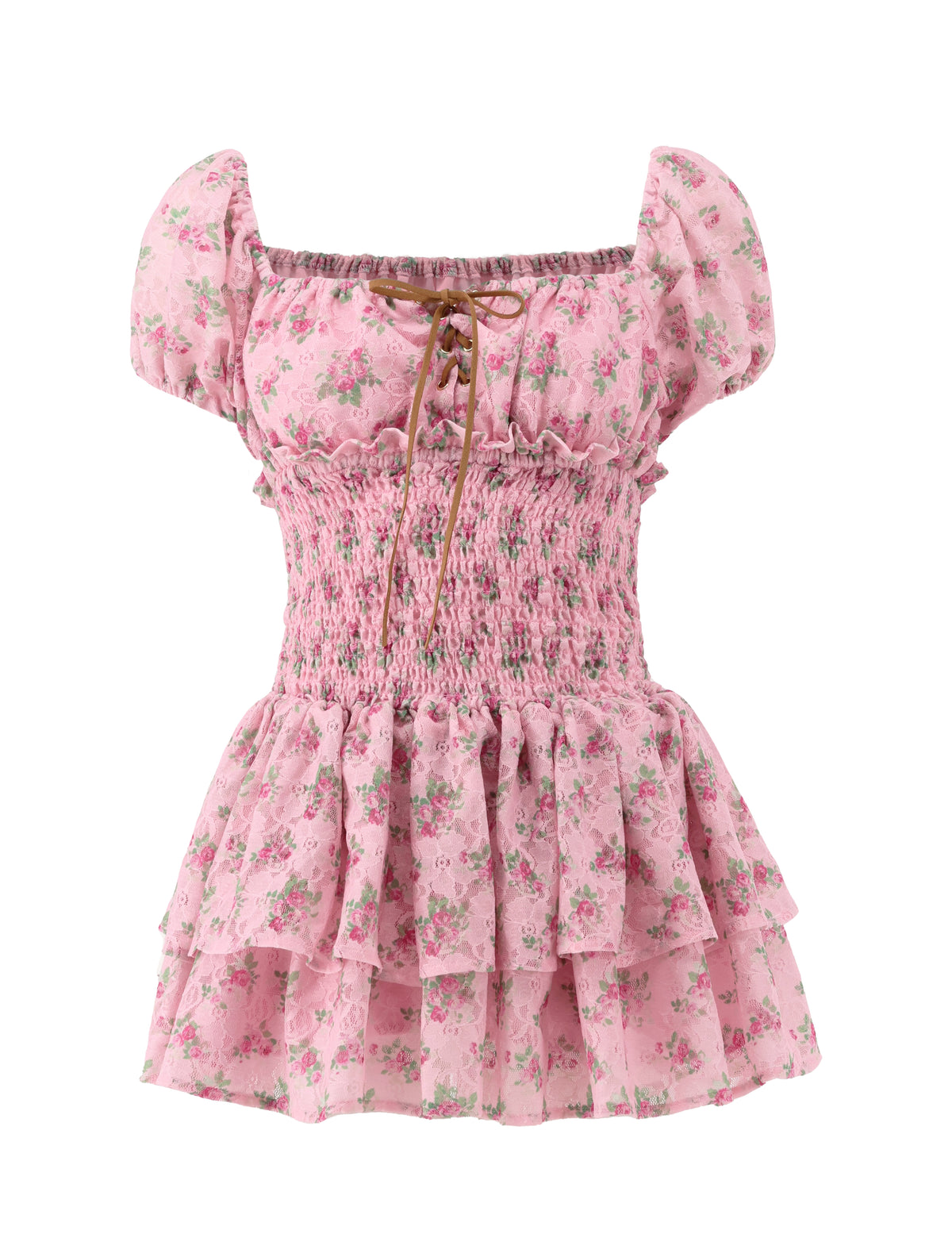 Creamy rose mini dress (Pink)