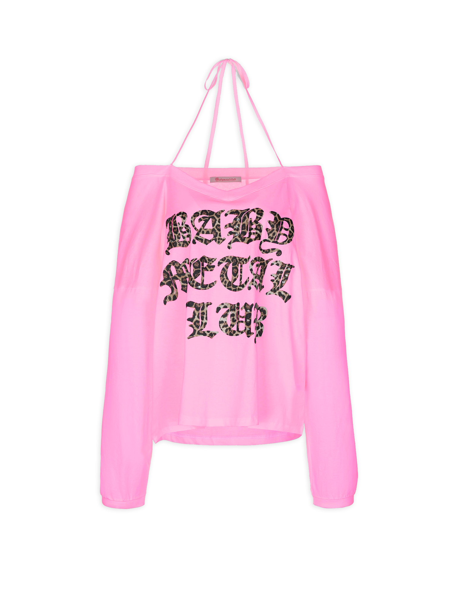 Leopard logo string tee (pink)