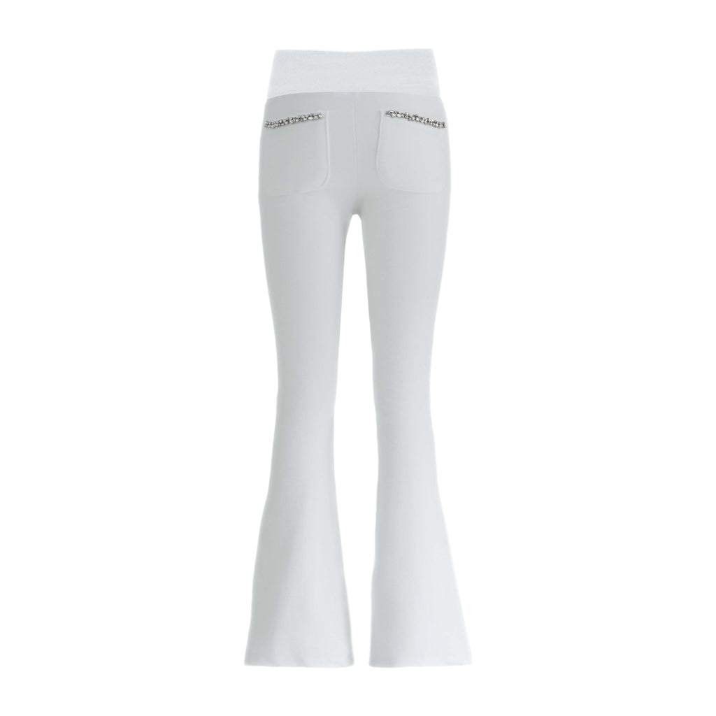 Glam velour pants (white)