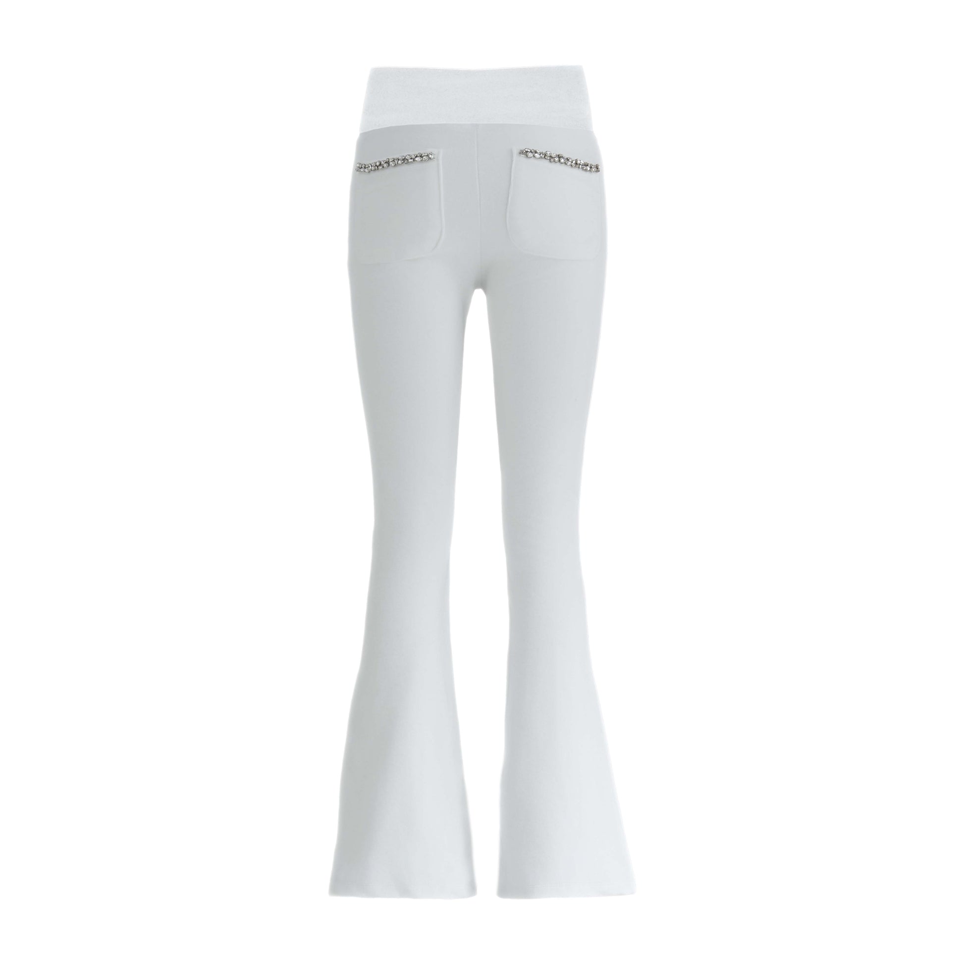 Glam velour pants (white)