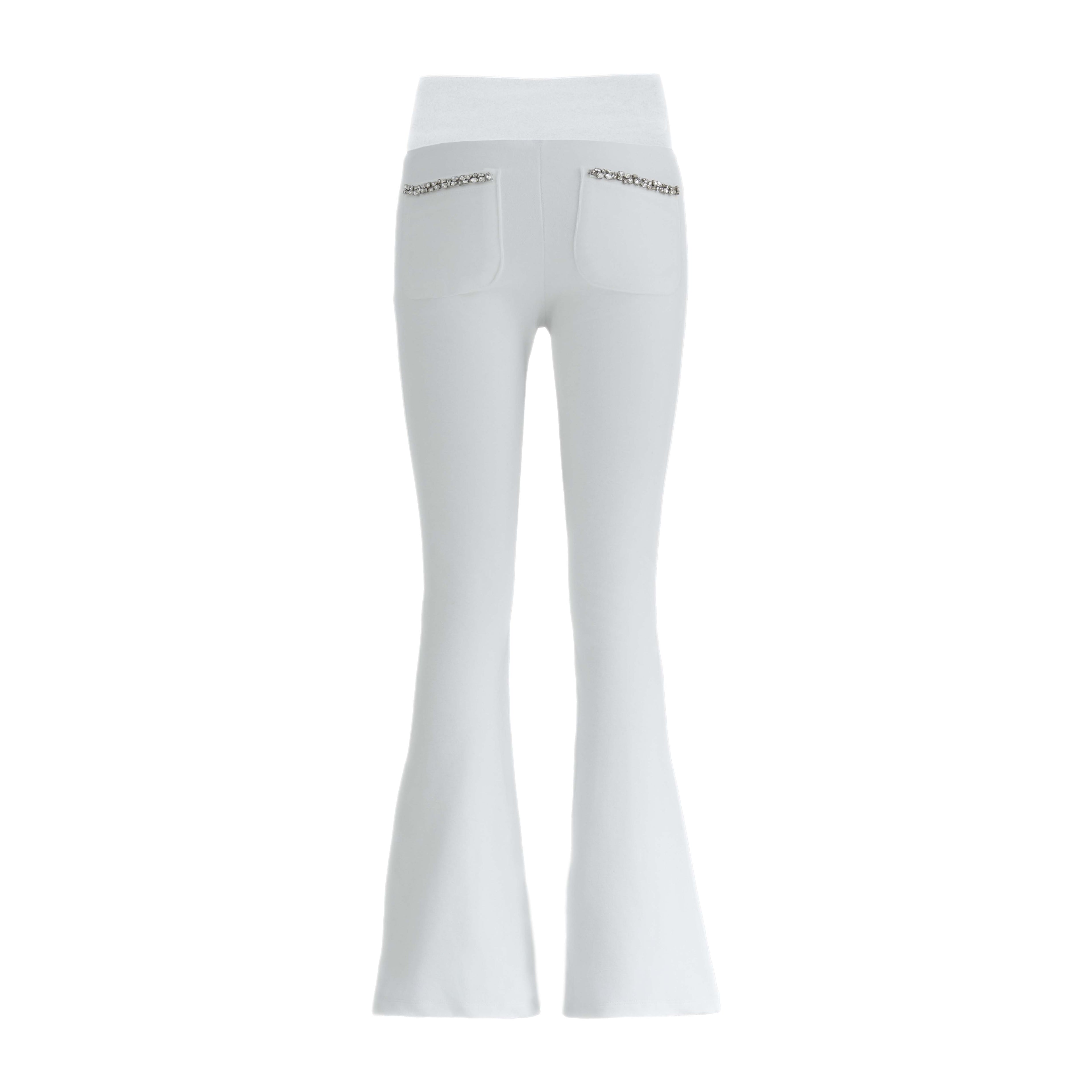 Glam velour pants (white)