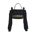 Gold studs damaged crop top (black)