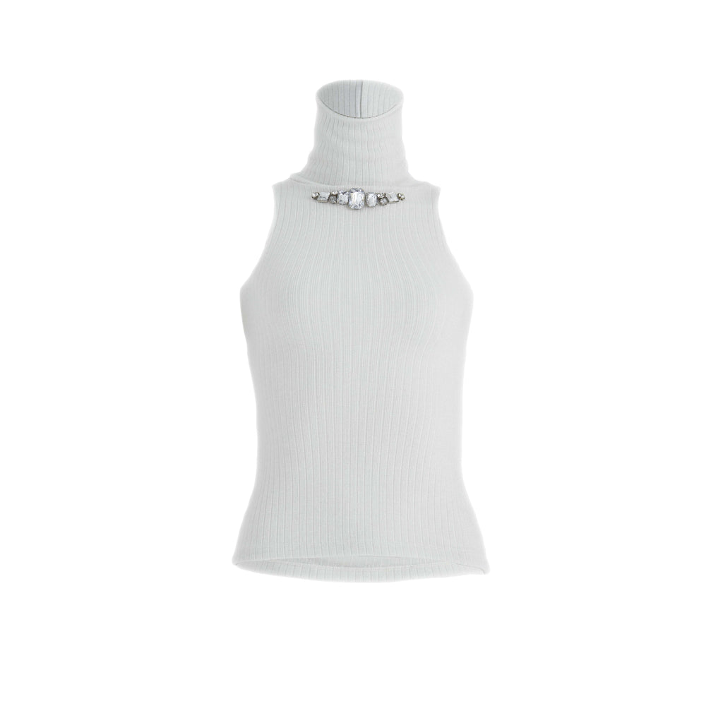 Luxgem high neck top (white)