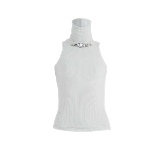 Luxgem high neck top (white)