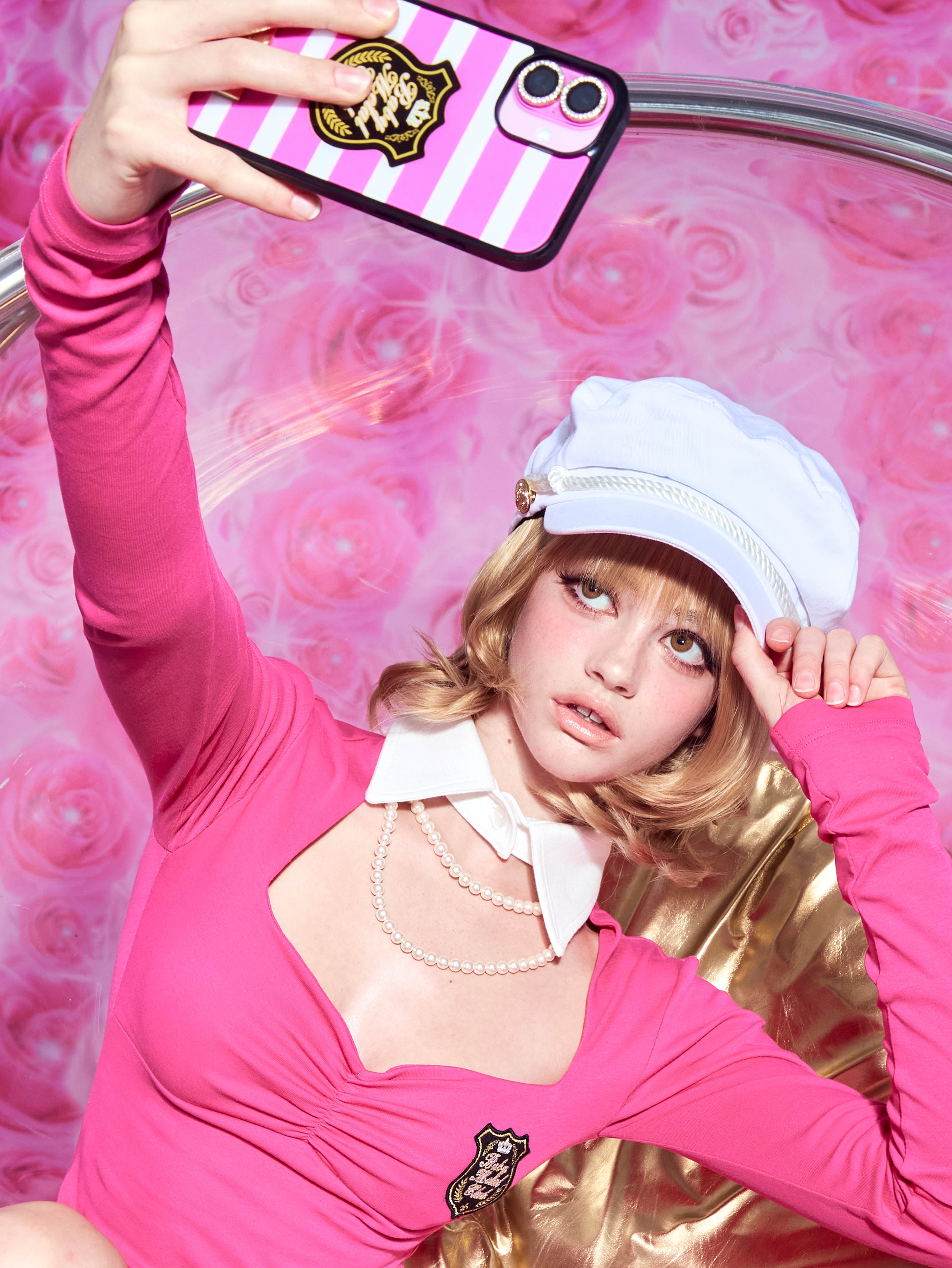 [受注販売] iPhone case (cherry pink stripe)