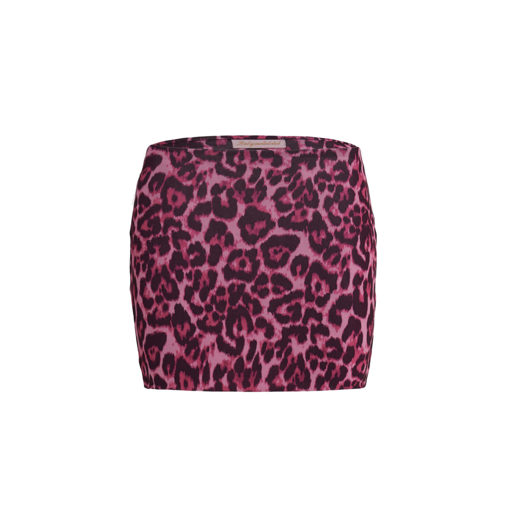 Pink leopard tight skirt