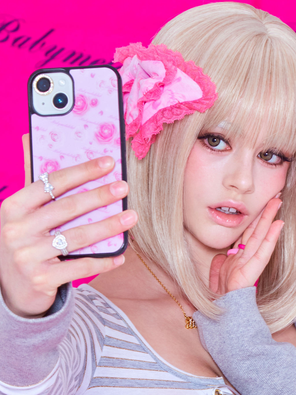 [受注販売] iPhone case (rose bonbon pink)