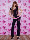 Crown ruffle pants (black)