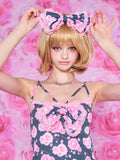 Rose bonbon ribbon hair clip (black)