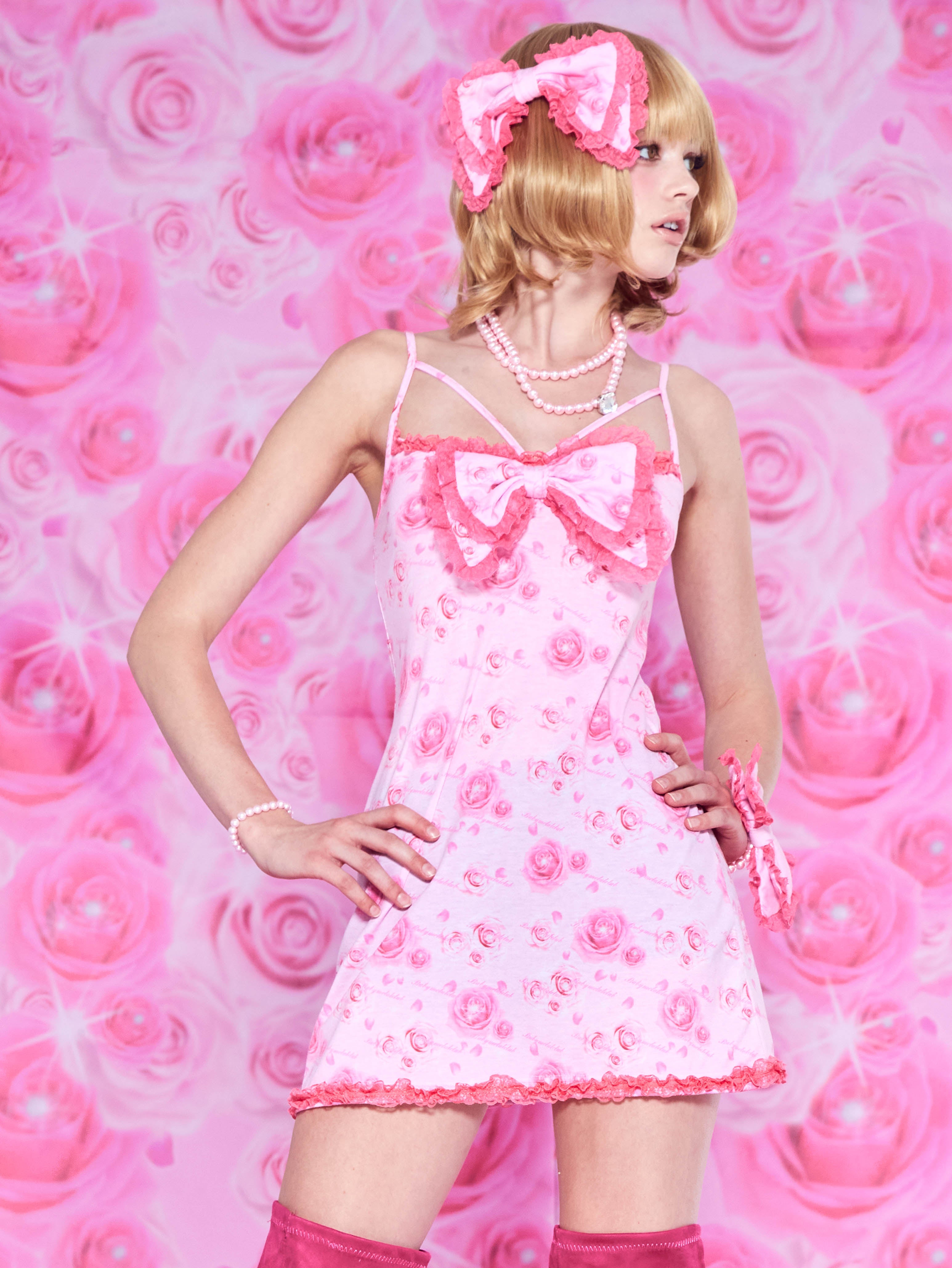 Rose bonbon mini dress (pink)