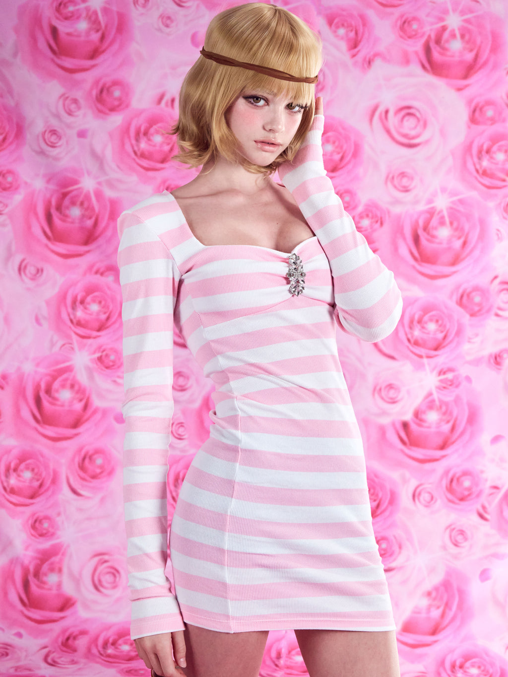 Serena jewel mini dress (pink)