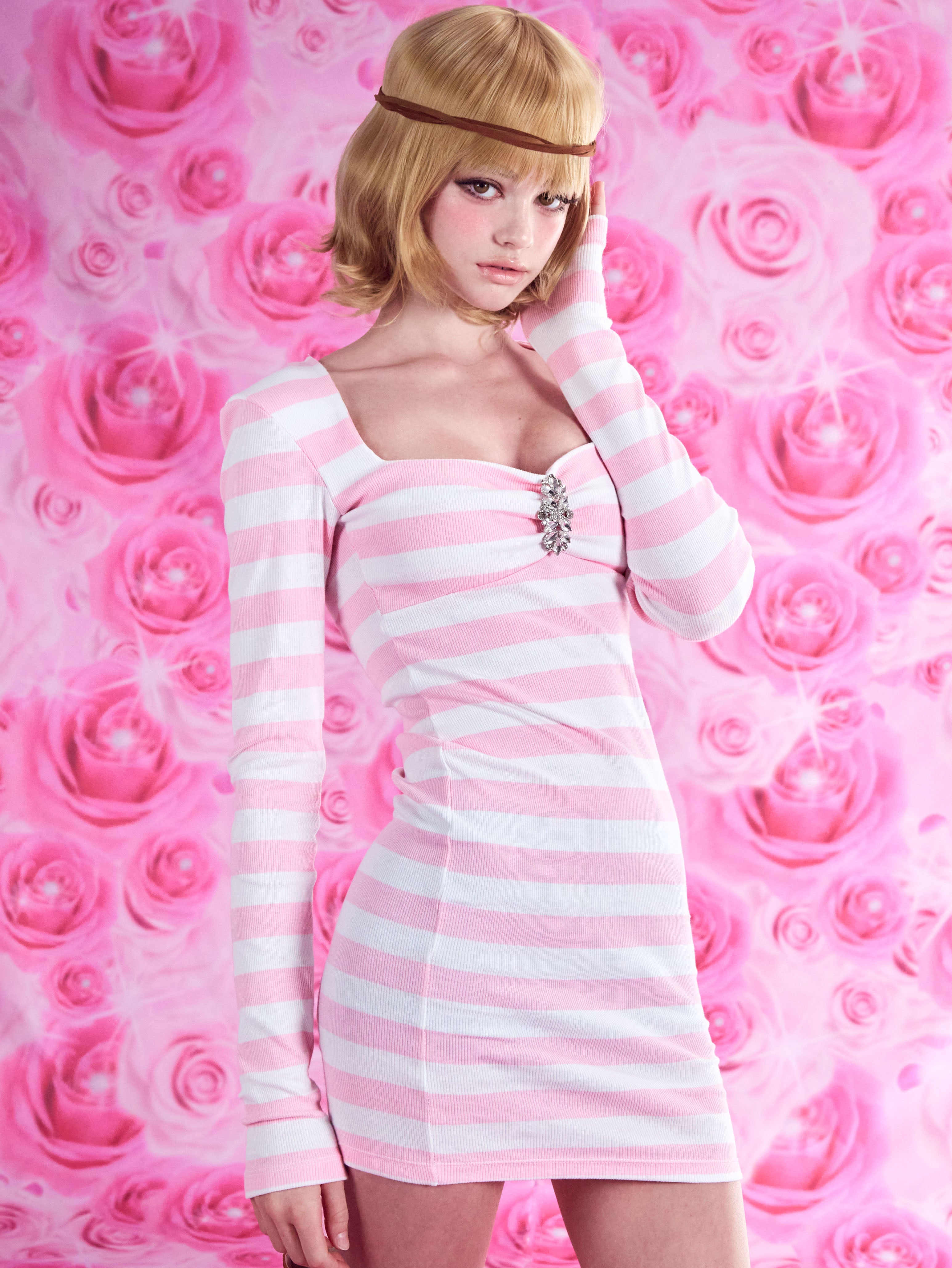 Serena jewel mini dress (pink)